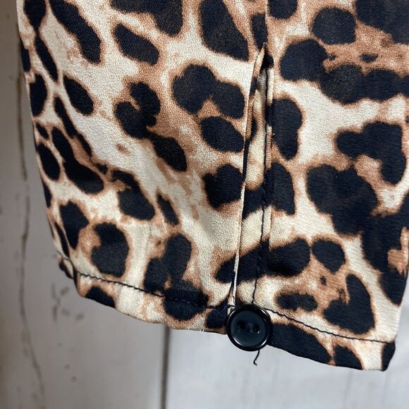 Forever 21 Leopard Print Ruffle High Low Maxi Wrap Dress Plus Sz Wild Glam Boho - Picture 9 of 14